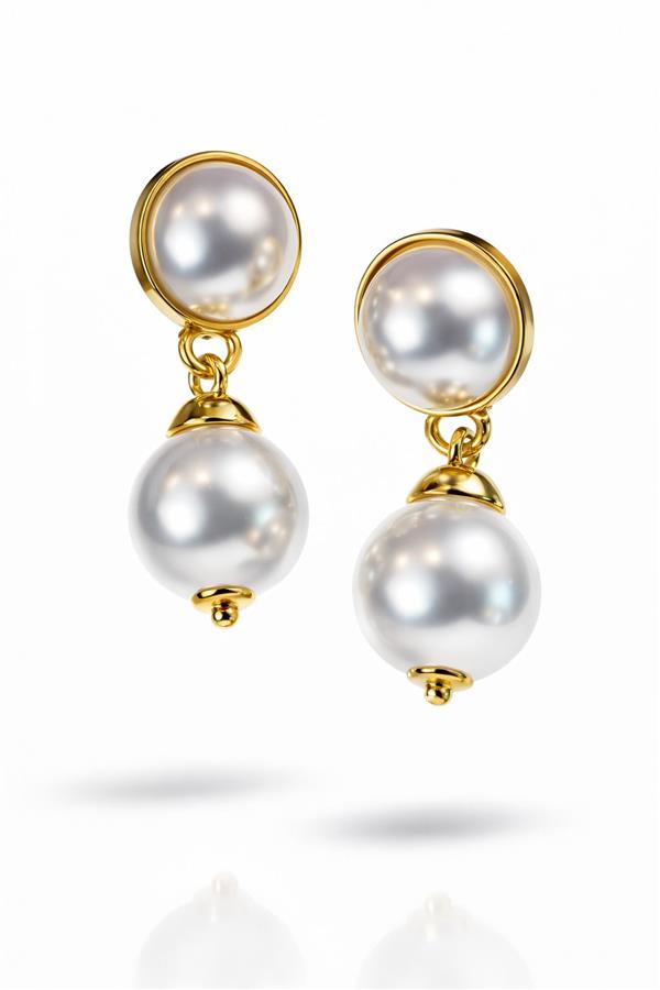 Alberta Gold Detaylı İnci Küpe